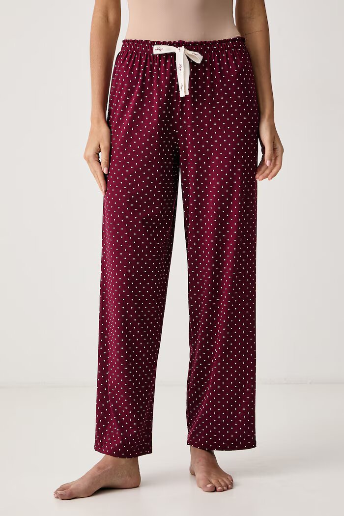 HUGO долнище на пижама дамско с модал CASUAL PANTS червено 50556937