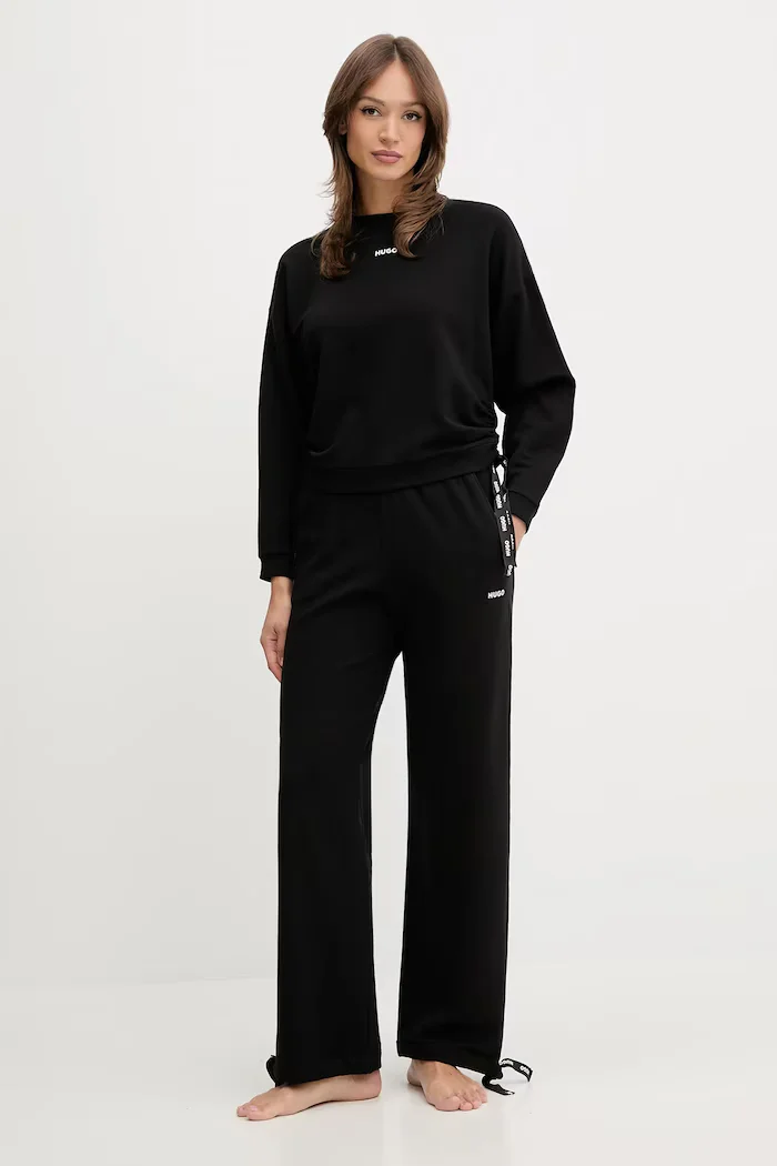 HUGO Домашен панталон CASUAL_PANT в черно с изчистен дизайн 50556893