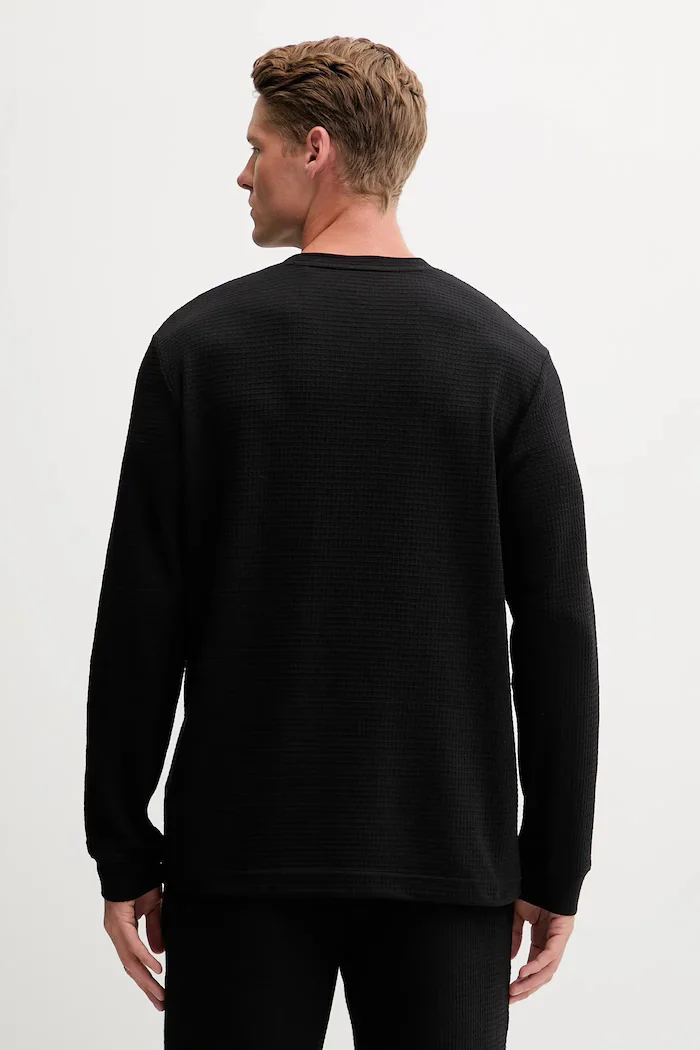 HUGO домашна блуза с дълги ръкави мъжка с памук Austin LS Shirt черна 50532022