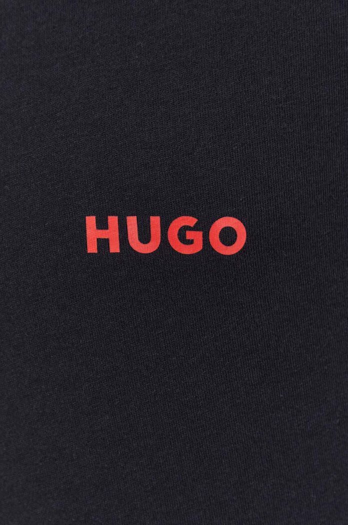HUGO Домашна памучна блуза с дълги ръкави (3 броя) LS-SHIRT RN TRIPLET в черно с принт 50492631