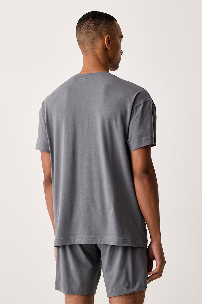 HUGO домашна тениска мъжка с памук Laze T-Shirt сива 50525236