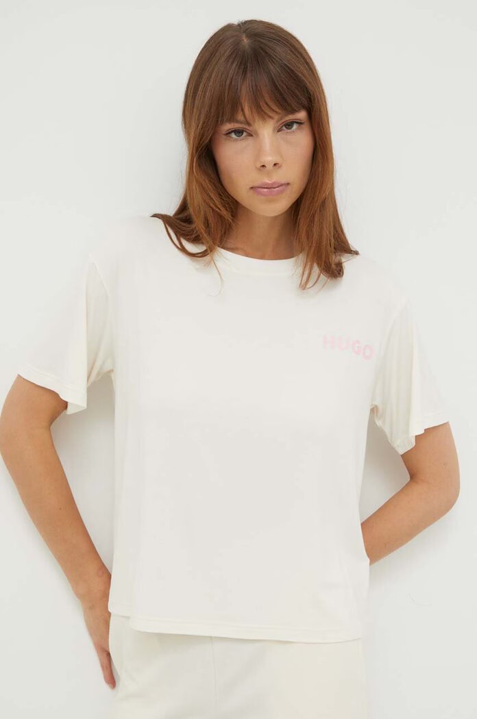 HUGO Домашна тениска UNITE_T-SHIRT в бежово 50490707