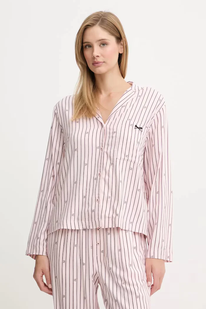 HUGO Горнище на пижама SARTORIAL SHIRT в розово 50556675