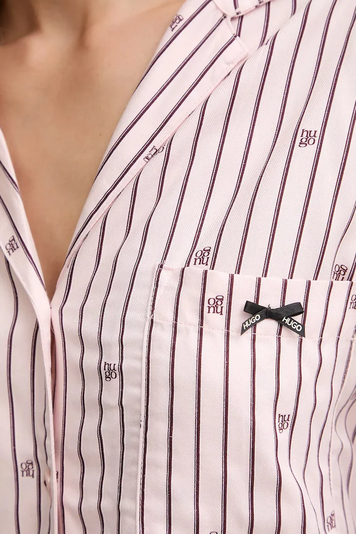 HUGO Горнище на пижама SARTORIAL SHIRT в розово 50556675