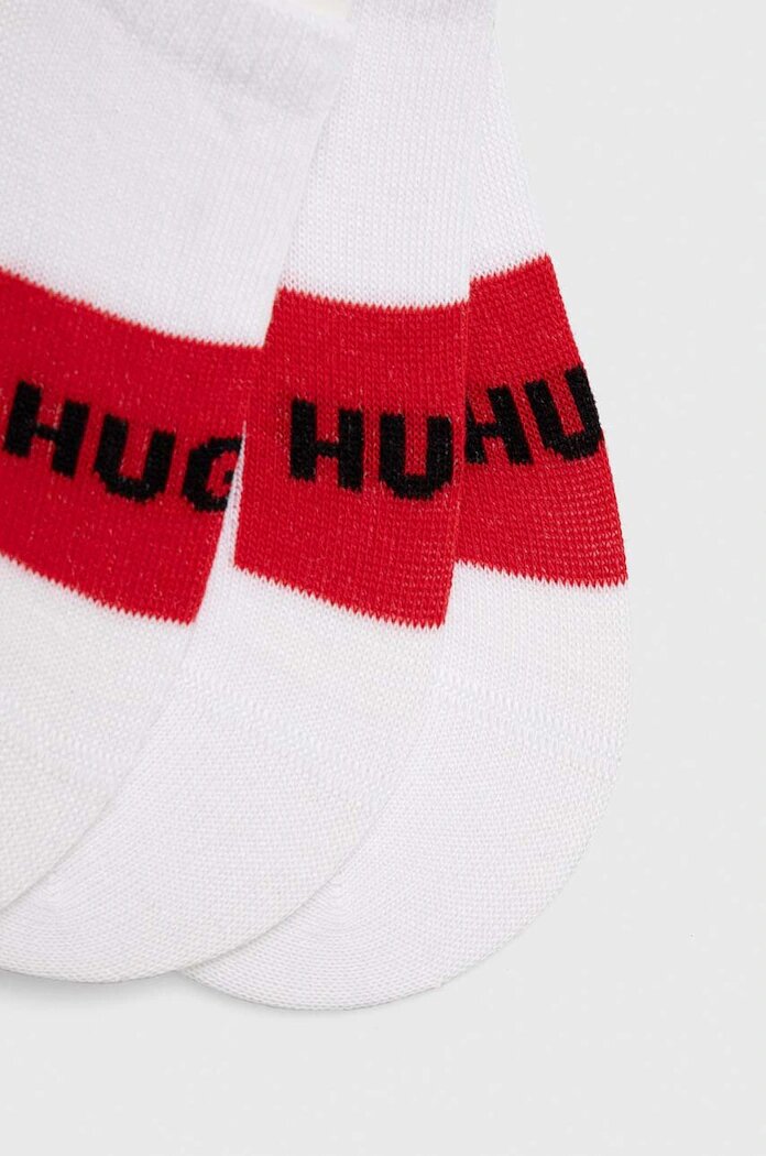 HUGO къси чорапи мъжки 3P LC LABEL CC 3 броя бели 50496082