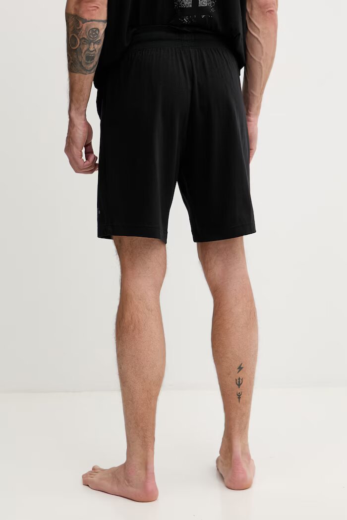 HUGO късо долнище на пижама мъжко от памук SPRAY_SHORTS черно 50559719