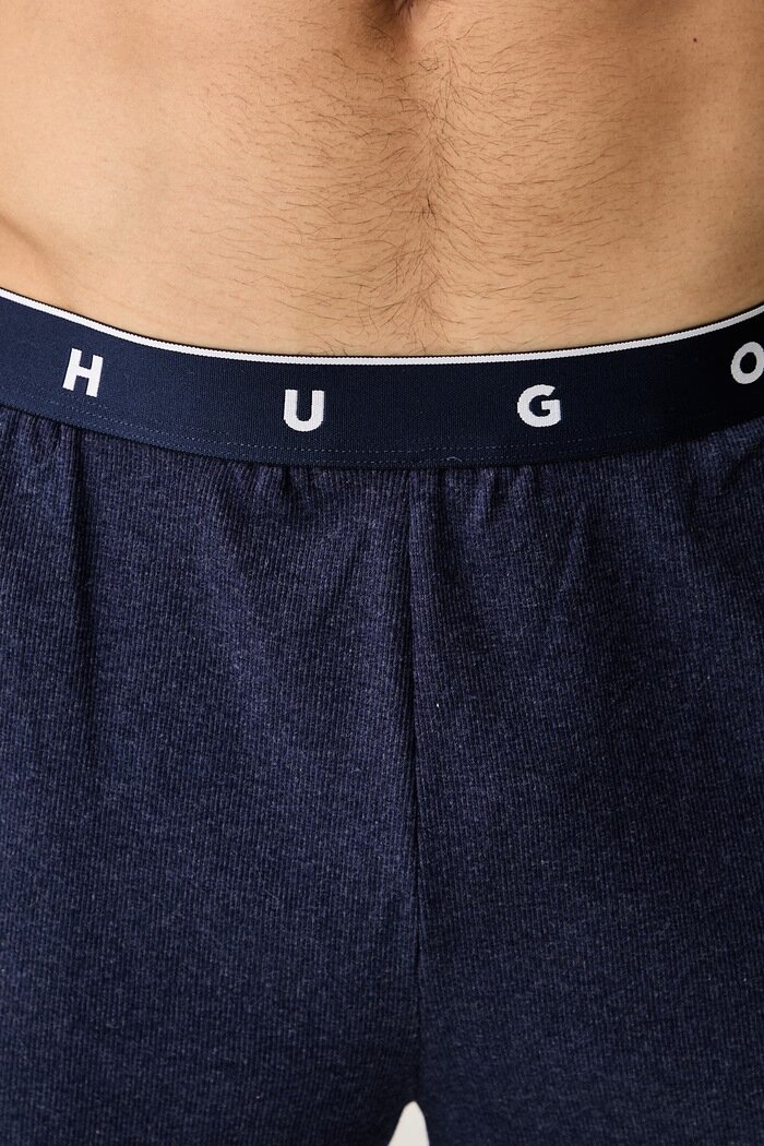 HUGO късо долнище на пижама мъжко с памук AZURI SHORTS тъмносиньо 50566128