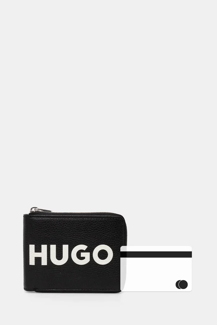 HUGO Кожен портфейл мъжки в черно 50536037