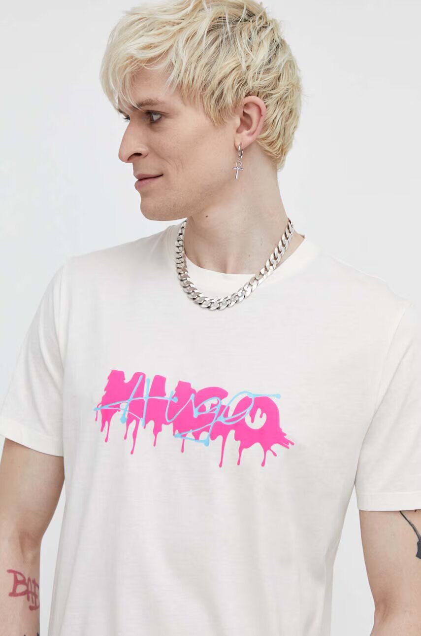 HUGO Памучна тениска