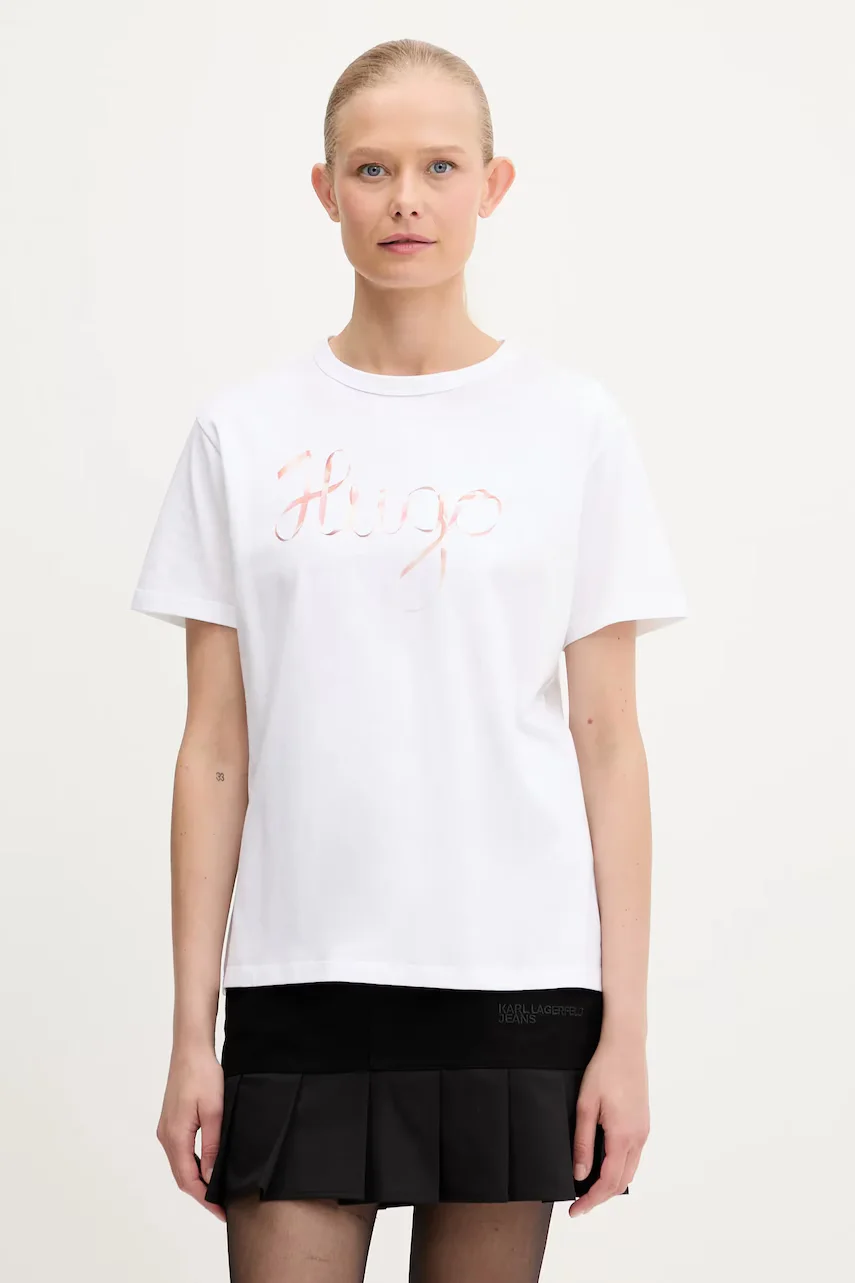 HUGO Памучна тениска Damacia_5