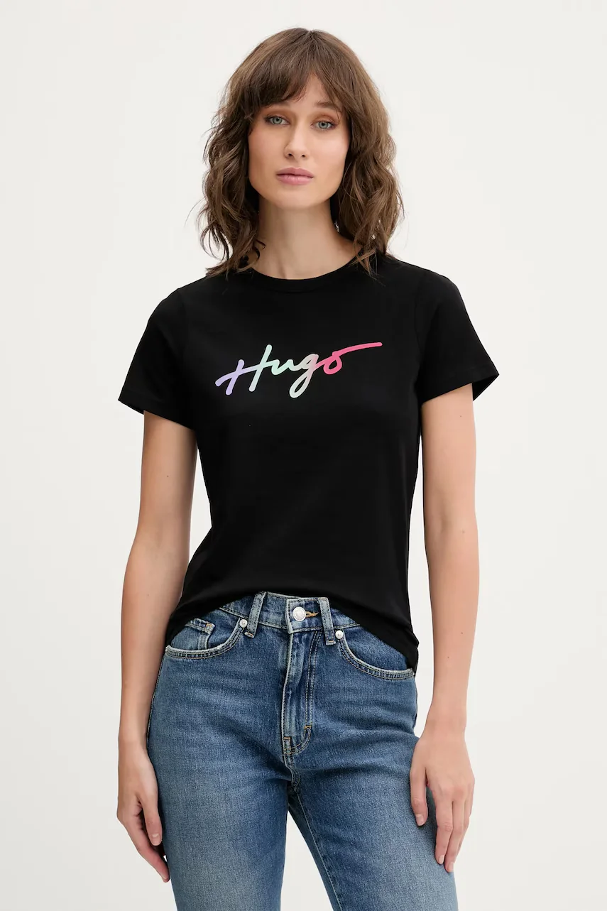 HUGO Памучна тениска Deloris_3