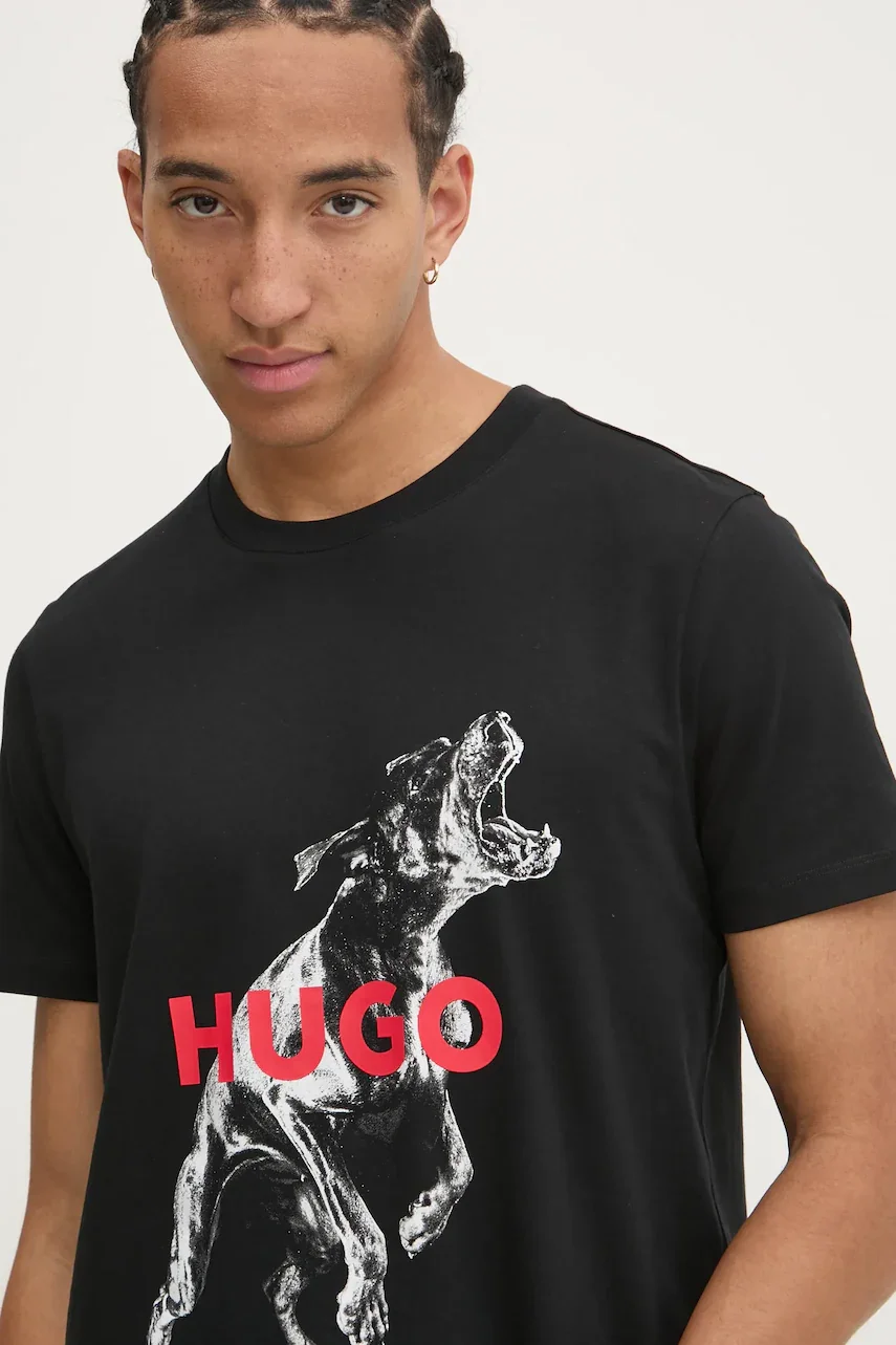 HUGO Памучна тениска Deyladec