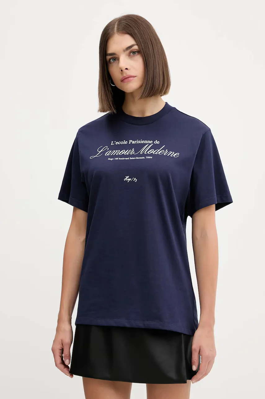 HUGO Памучна тениска Vintage Tee_16