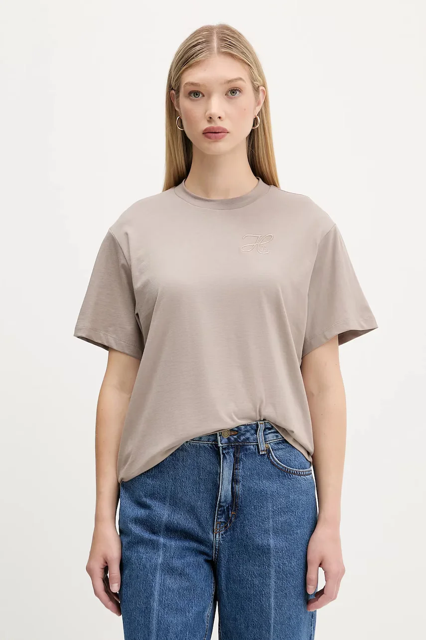 HUGO Памучна тениска Vintage Tee_19