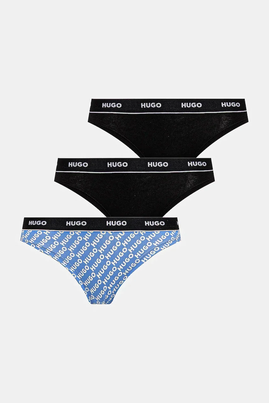 HUGO Памучни прашки (3 чифта) TRIPLET THONG DESIGN