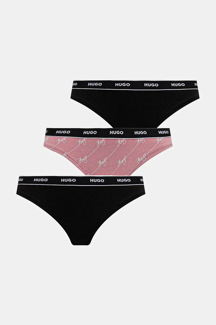 HUGO Памучни прашки (3 чифта) TRIPLET THONG DESIGN