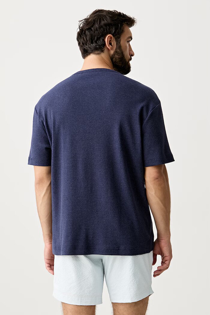 HUGO пижама с къси ръкави мъжка с памук AZURI T-SHIRT тъмносиня 50566148