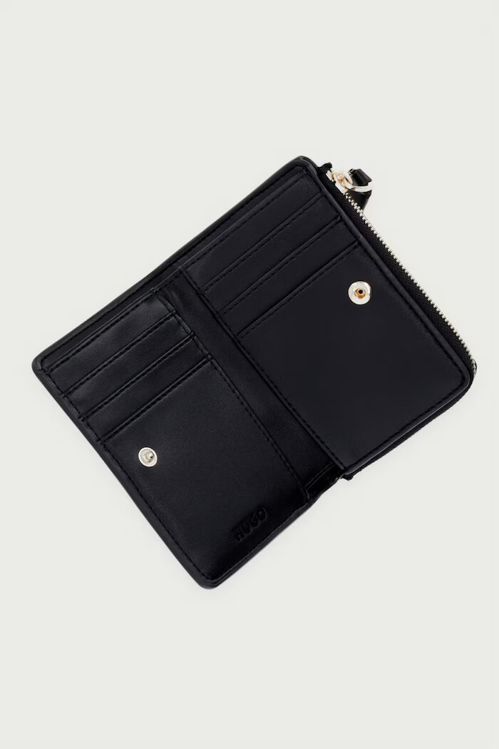 HUGO портфейл дамски от имитация на кожа Yorih Q_SM Wallet черен 50573270