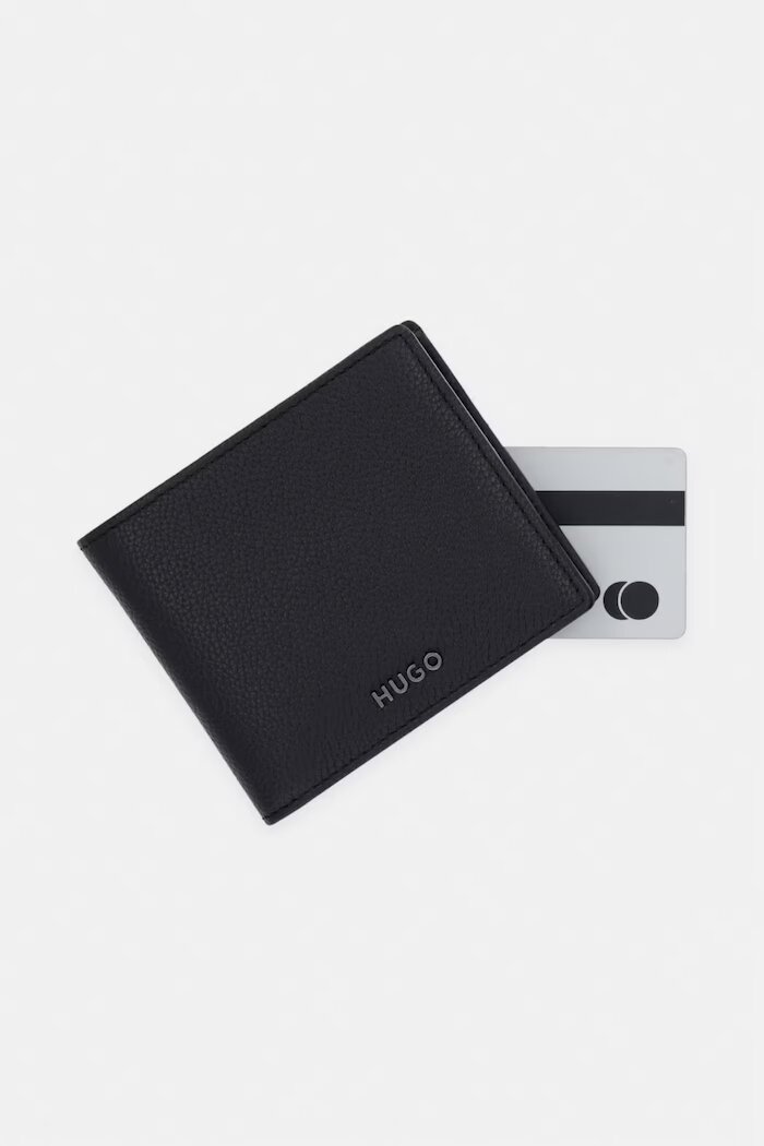 HUGO портфейл мъжки от кожа HUKE_4cc Coin черен 50568426