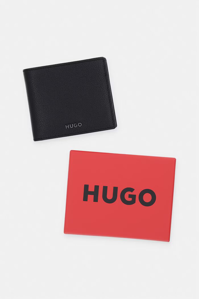HUGO портфейл мъжки от кожа HUKE_4cc Coin черен 50568426