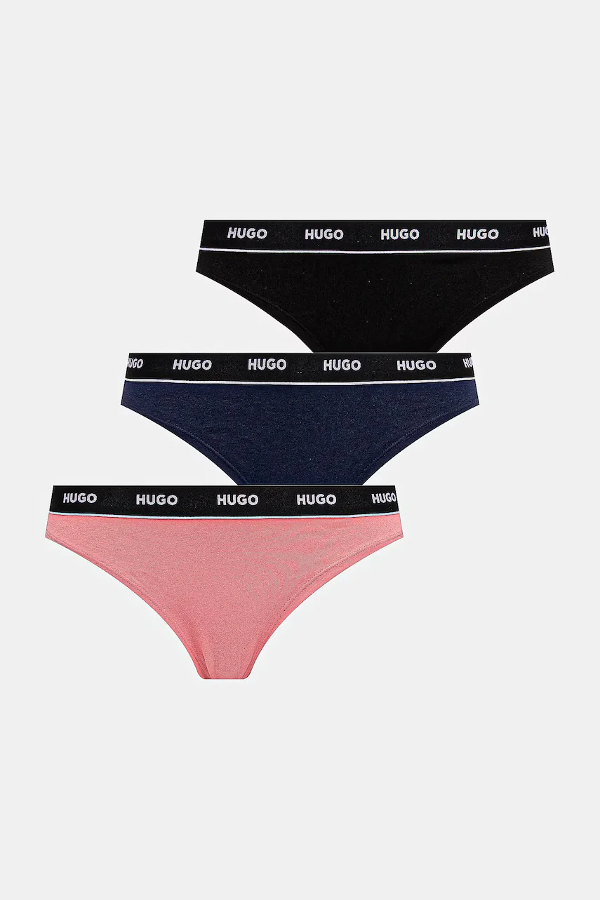 HUGO Прашки (3 чифта) TRIPLET THONG STRIPE