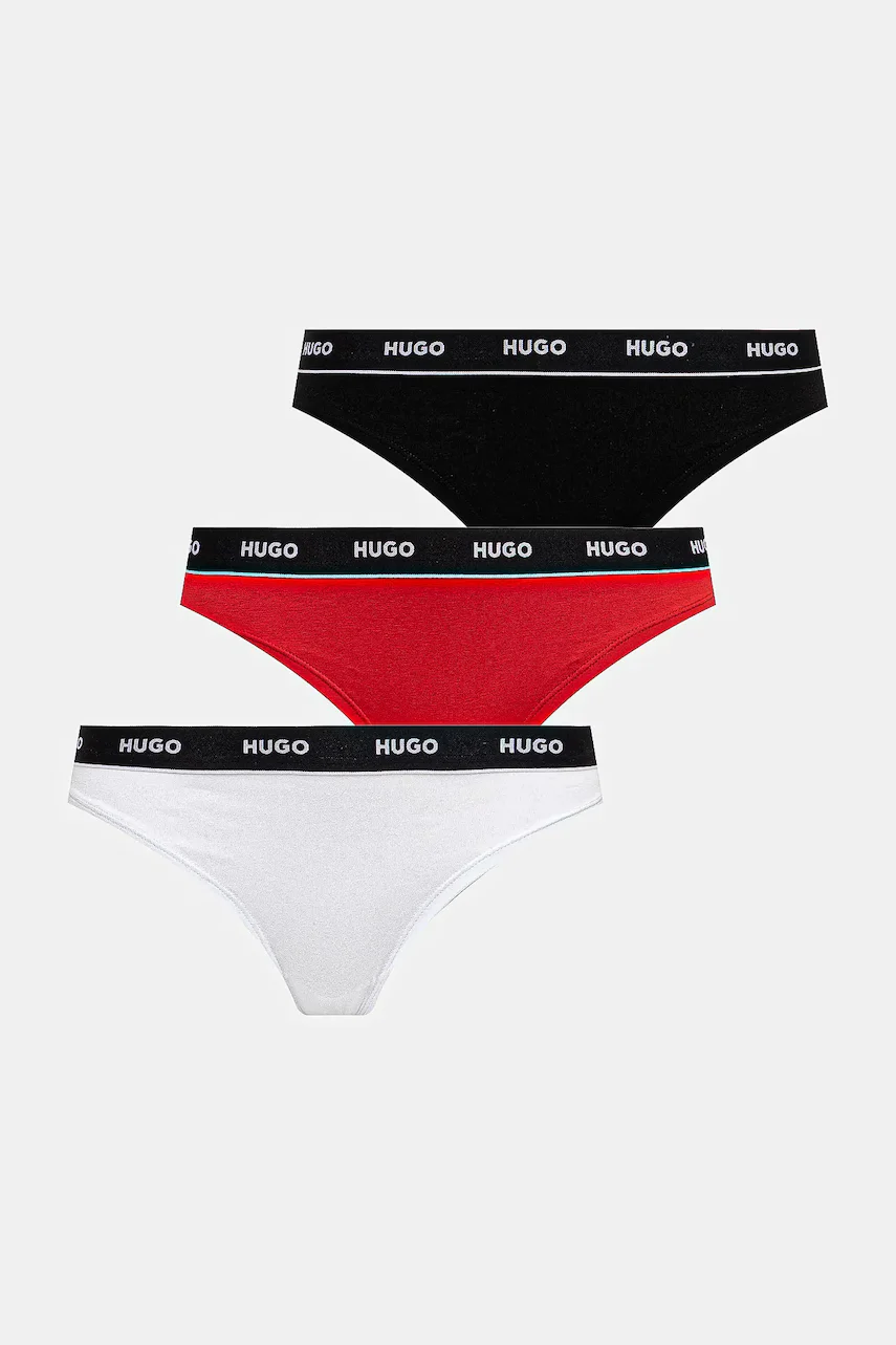 HUGO Прашки (3 чифта) TRIPLET THONG STRIPE