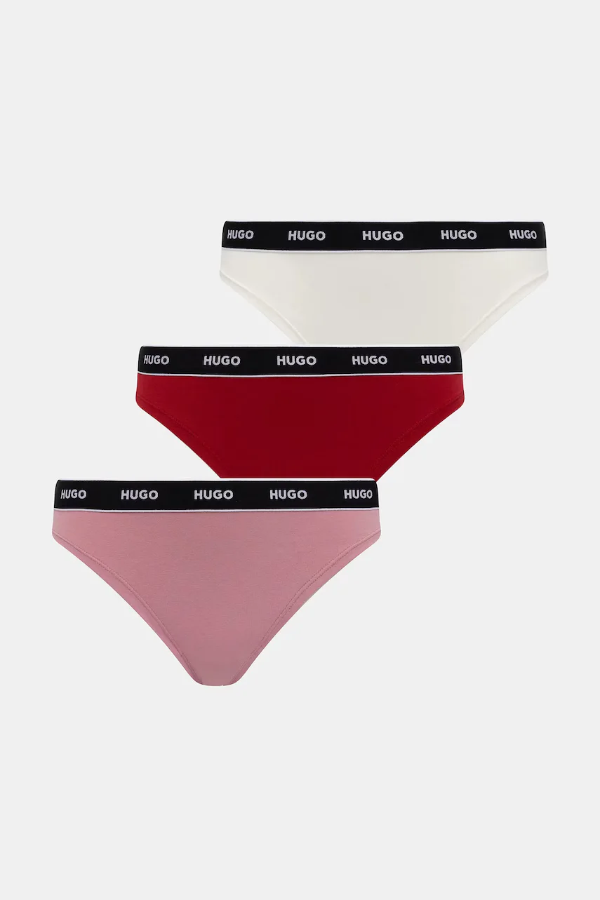 HUGO Прашки (3 чифта) TRIPLET THONG STRIPE