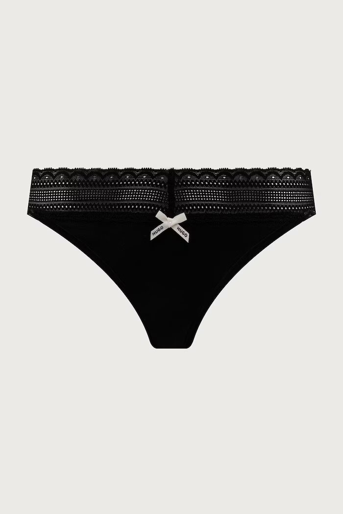 HUGO прашки дамски от памук с еластан TRIPLET LACE STRING 3 броя многоцветни 50557221