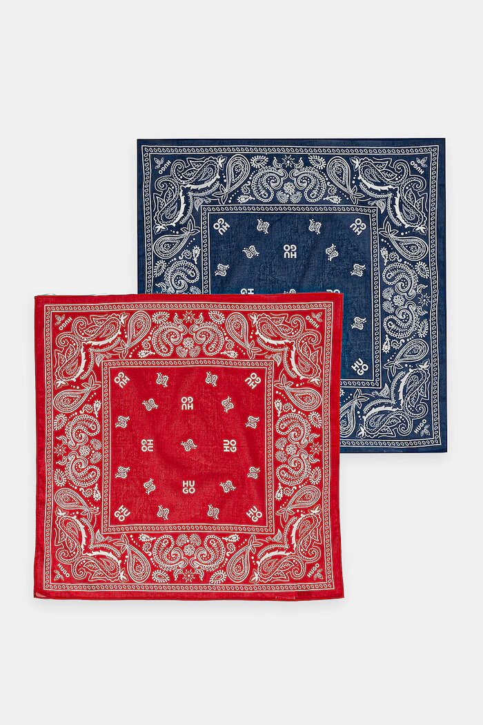 HUGO шалче мъжко от памук 2Bandana_pack_M синьо 50561669