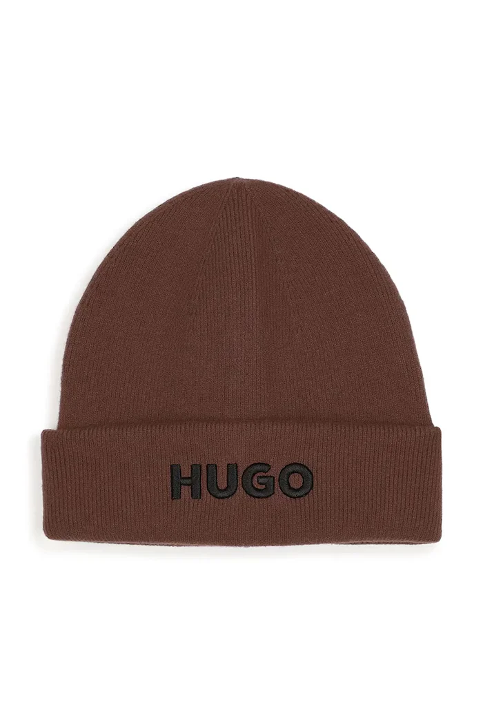 HUGO шапка бийни за деца кафява G01315