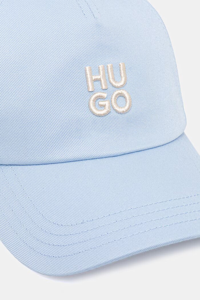 HUGO шапка с козирка дамска от памук Asya синя 50546581