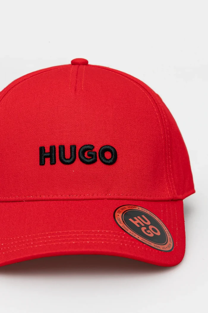 HUGO шапка с козирка мъжка от памук Jude червена 50533410