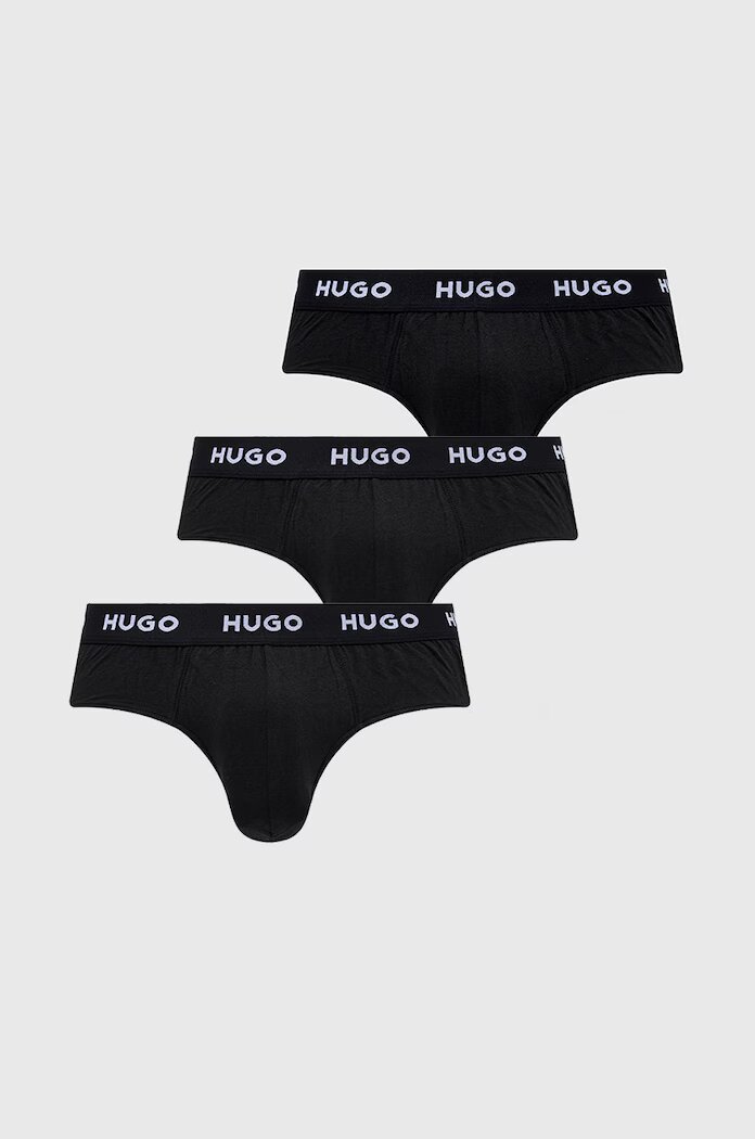 HUGO Слипове (3 чифта) HIPBRIEF TRIPLETPACK мъжки в черно 50469763