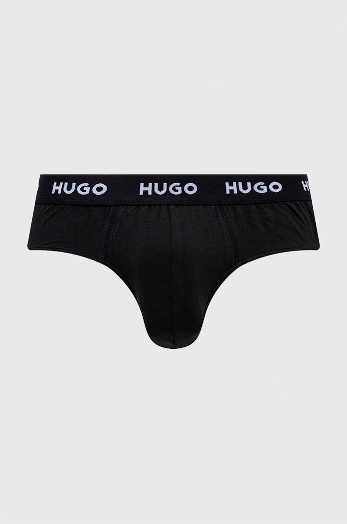 HUGO Слипове (3 чифта) HIPBRIEF TRIPLETPACK мъжки в черно 50469763