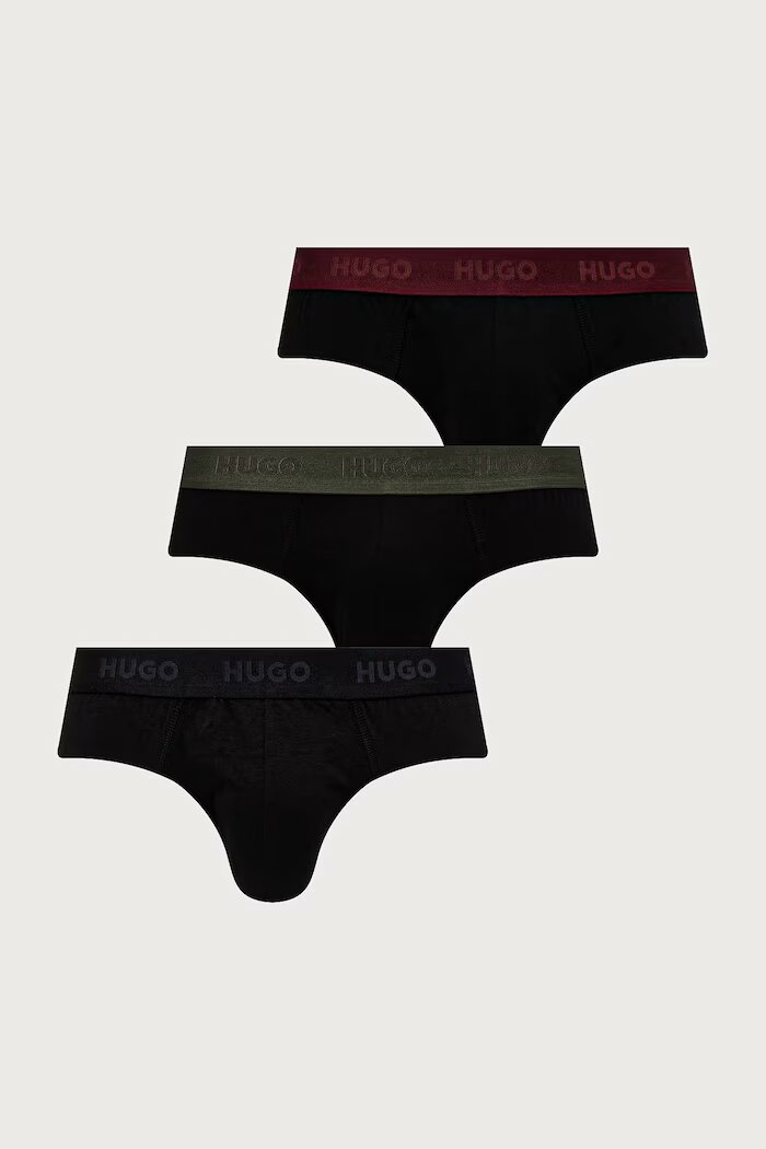 HUGO слипове мъжки от памук с еластан HIPBRIEF TRIPLETPACK 3 броя сиви 50532570