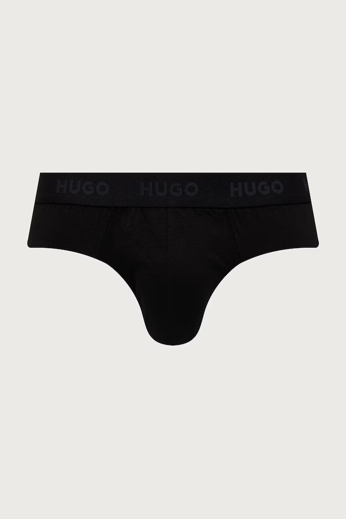 HUGO слипове мъжки от памук с еластан HIPBRIEF TRIPLETPACK 3 броя сиви 50532570
