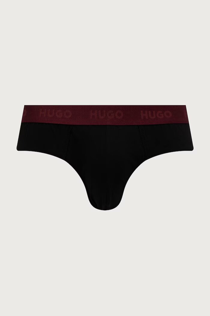 HUGO слипове мъжки от памук с еластан HIPBRIEF TRIPLETPACK 3 броя сиви 50532570