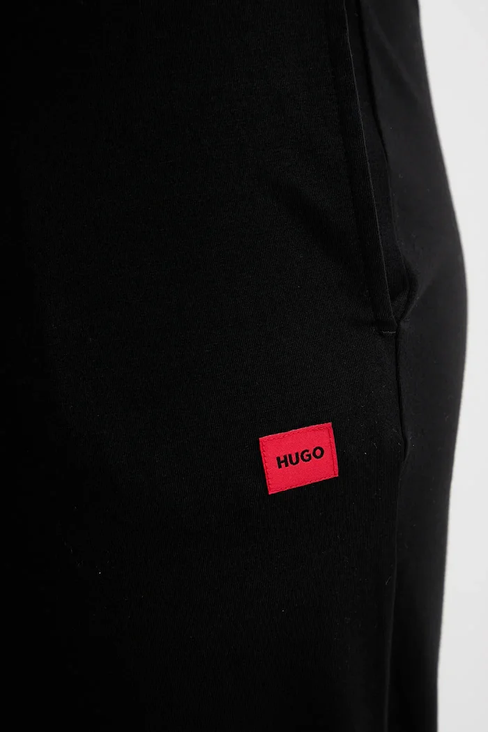 HUGO спортен панталон дамски с модал SIGNATURE_PANT черен с висока талия 50556808