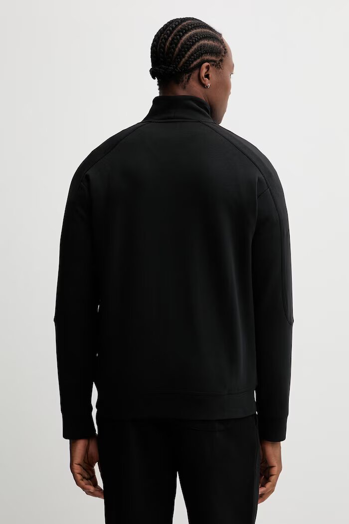HUGO Суичър ATLAS HALF ZIP мъжки в черно с принт 50557016