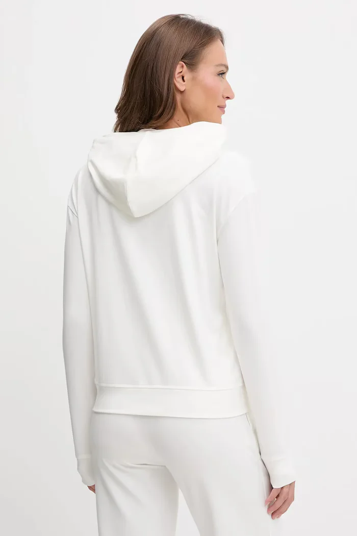 HUGO суичър с качулка дамски с памук SIGNATURE_HOODIE бежов 50556816