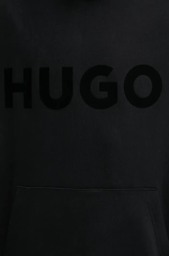 HUGO суичър с качулка мъжки от памук Ditchle черен 50529090