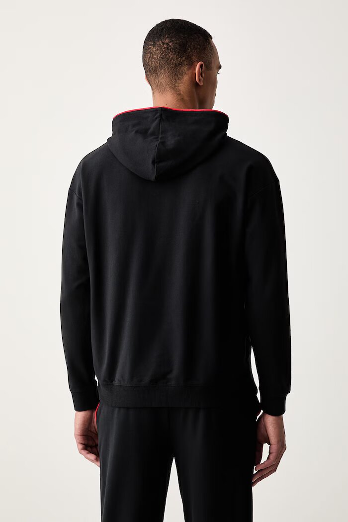 HUGO суичър с качулка мъжки с памук NOAH HOODIE черен 50566164
