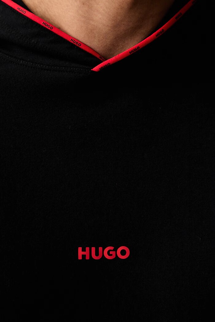 HUGO суичър с качулка мъжки с памук NOAH HOODIE черен 50566164