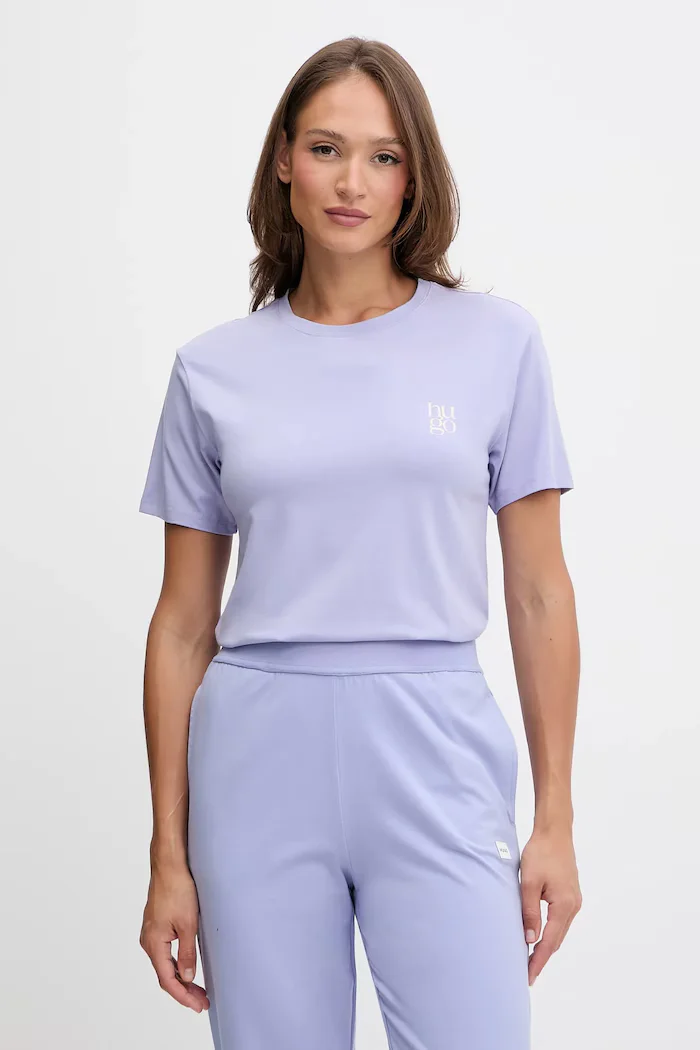 HUGO тениска дамска с модал CASUAL T-SHIRT виолетова 50556981