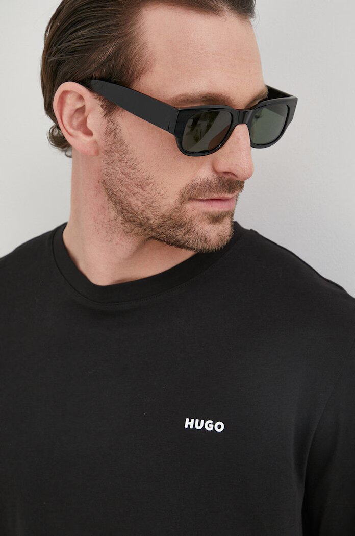 HUGO тениска мъжка от памук Dero222 черна 50466158