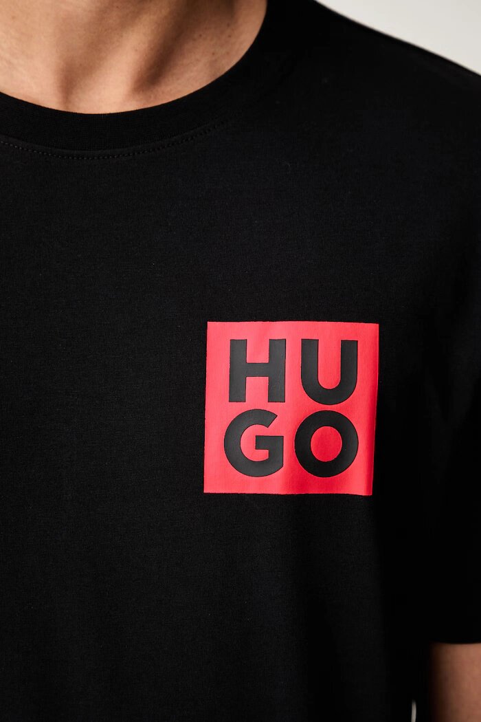 HUGO тениска мъжка от памук Detzington черна 50473893