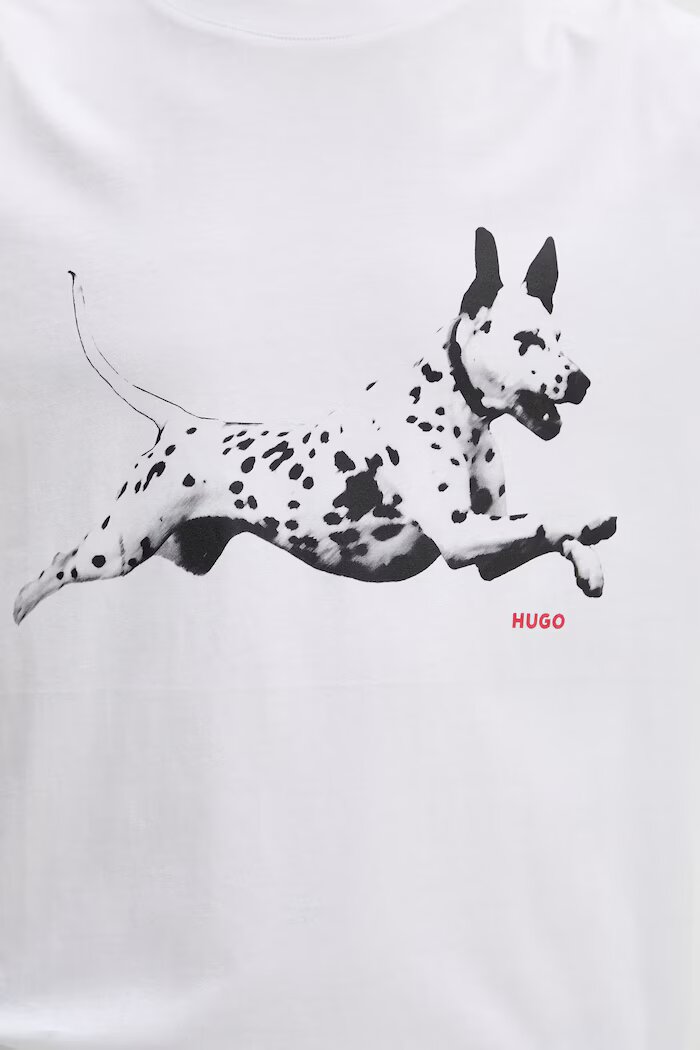 HUGO тениска мъжка от памук Dirunn бяла 50564143