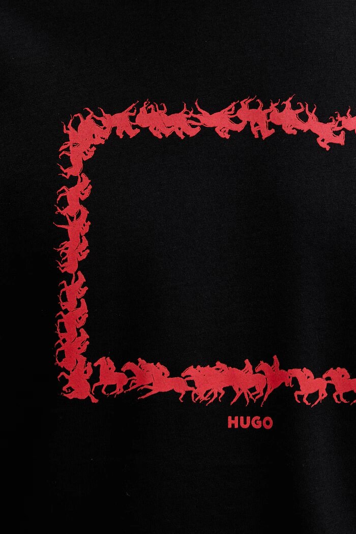 HUGO тениска мъжка от памук Duhorse черна 50557684