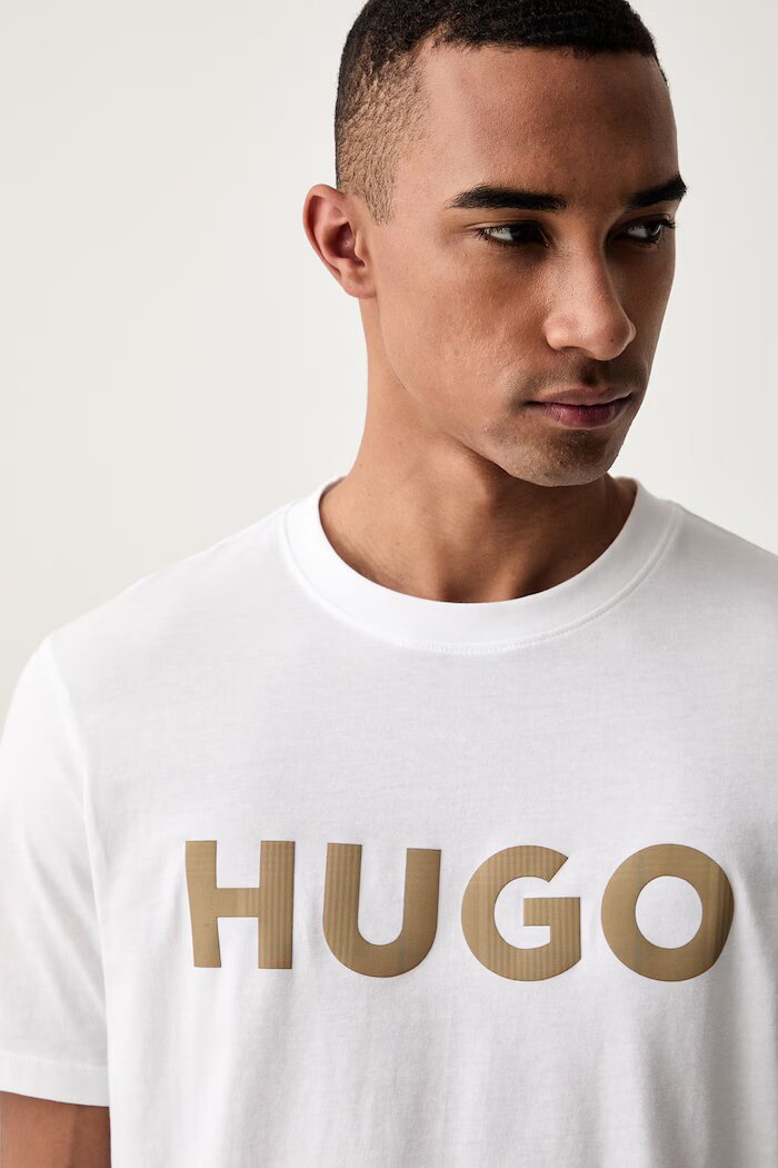 HUGO тениска мъжка от памук Dulivio_U263 бяла 50564790