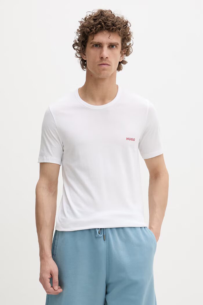 HUGO тениска мъжка от памук T-SHIRT RN TRIPLET P 3 броя бяла 50532811